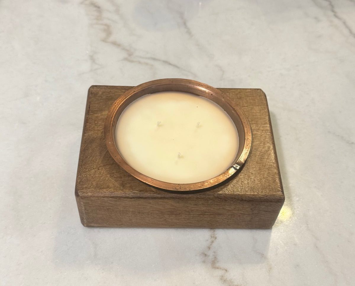 ARTISAN WOOD VESSEL FOR CANDLE INSERT - SINGLE