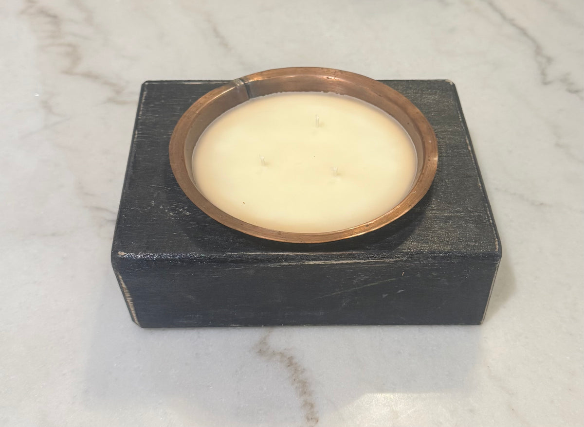 ARTISAN WOOD VESSEL FOR CANDLE INSERT - SINGLE
